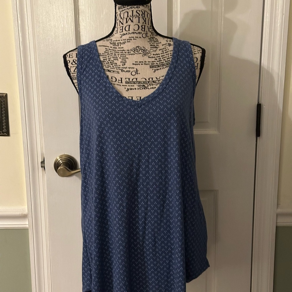 a.n.a Blue Patterned Tank Top Size M